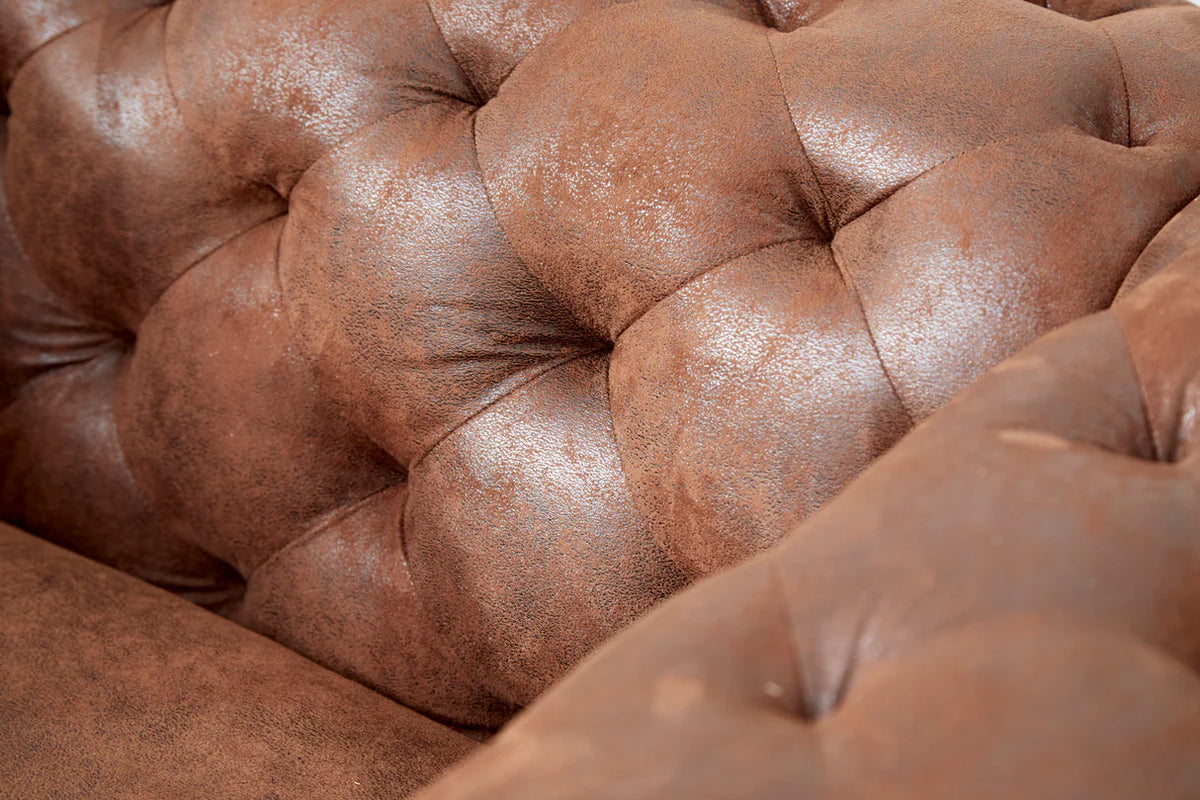 Fotel MODERN BAROCK chesterfield stílusú 120 cm mikroszálas antikbarna