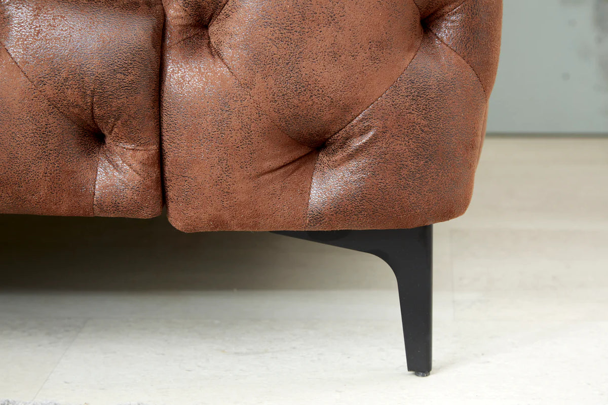 Fotel MODERN BAROCK chesterfield stílusú 120 cm mikroszálas antikbarna