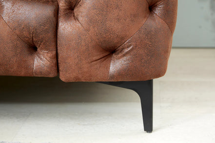 Fotel MODERN BAROCK chesterfield stílusú 120 cm mikroszálas antikbarna