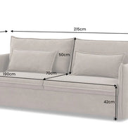 APARTMENT sofa bed 215 cm 3-seater corduroy taupe