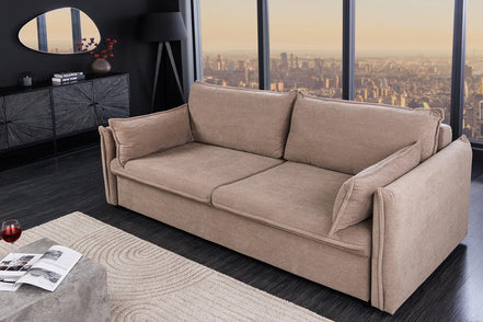 APARTMENT sofa bed 215 cm 3-seater corduroy taupe