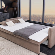 APARTMENT sofa bed 215 cm 3-seater corduroy taupe