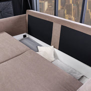 APARTMENT sofa bed 215 cm 3-seater corduroy taupe