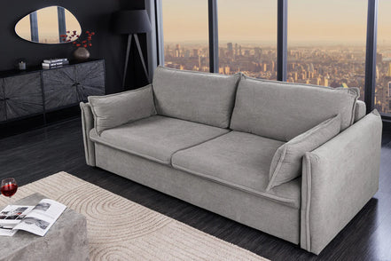APARTMENT sofa bed 215 cm 3-seater corduroy grey