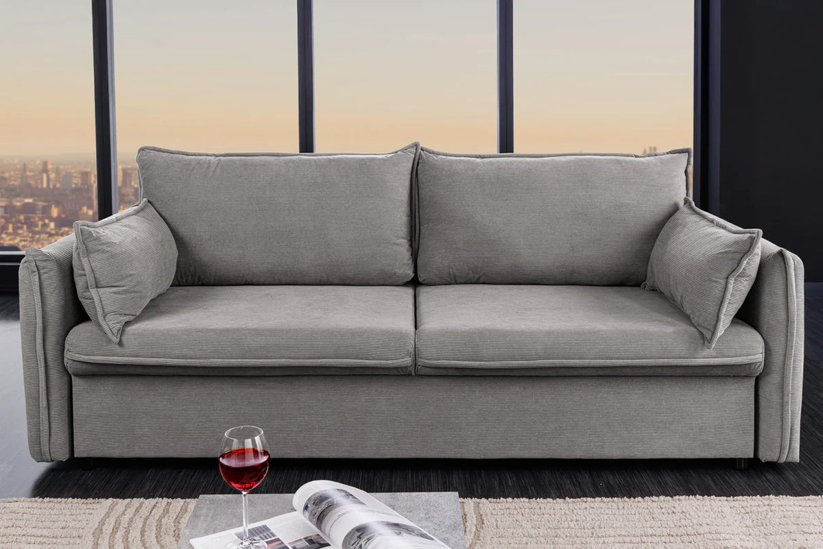 APARTMENT sofa bed 215 cm 3-seater corduroy grey