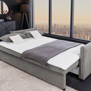 APARTMENT sofa bed 215 cm 3-seater corduroy grey