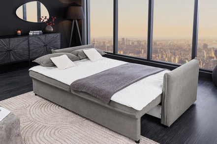 APARTMENT sofa bed 215 cm 3-seater corduroy grey