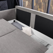 APARTMENT sofa bed 215 cm 3-seater corduroy grey