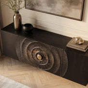 Komód GOLDEN SUNSET 180 cm 3D függesztett mangófa fekete
