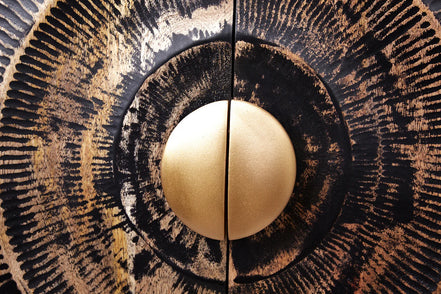 Komód GOLDEN SUNSET 180 cm 3D függesztett mangófa fekete