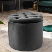 Lábtartó MODERN BAROCK STORAGE 50 cm szürke bársony