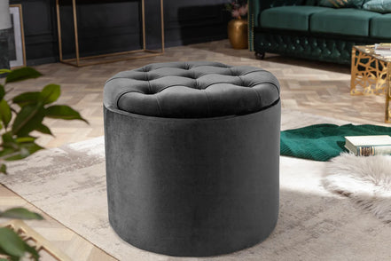 Lábtartó MODERN BAROCK STORAGE 50 cm szürke bársony