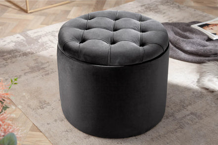 Lábtartó MODERN BAROCK STORAGE 50 cm szürke bársony