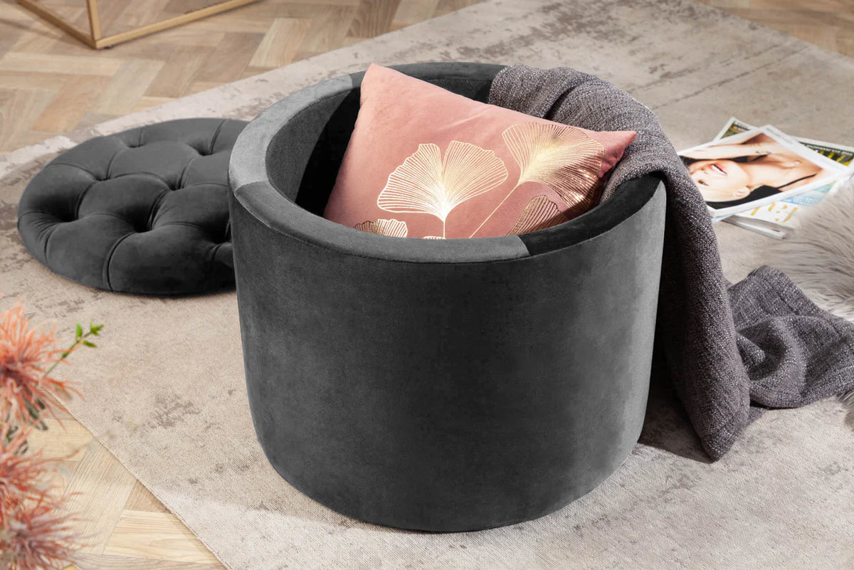 Lábtartó MODERN BAROCK STORAGE 50 cm szürke bársony