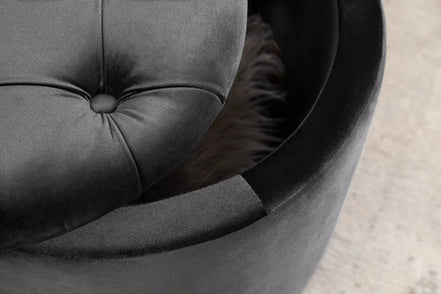 Lábtartó MODERN BAROCK STORAGE 50 cm szürke bársony