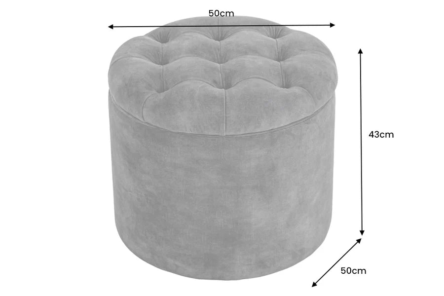 Lábtartó MODERN BAROCK STORAGE 50 cm szürke bársony