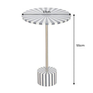 Side Table HARMONY NATURE 55cm bone inlay black white