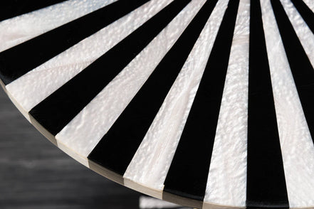 Side Table HARMONY NATURE 55cm bone inlay black white