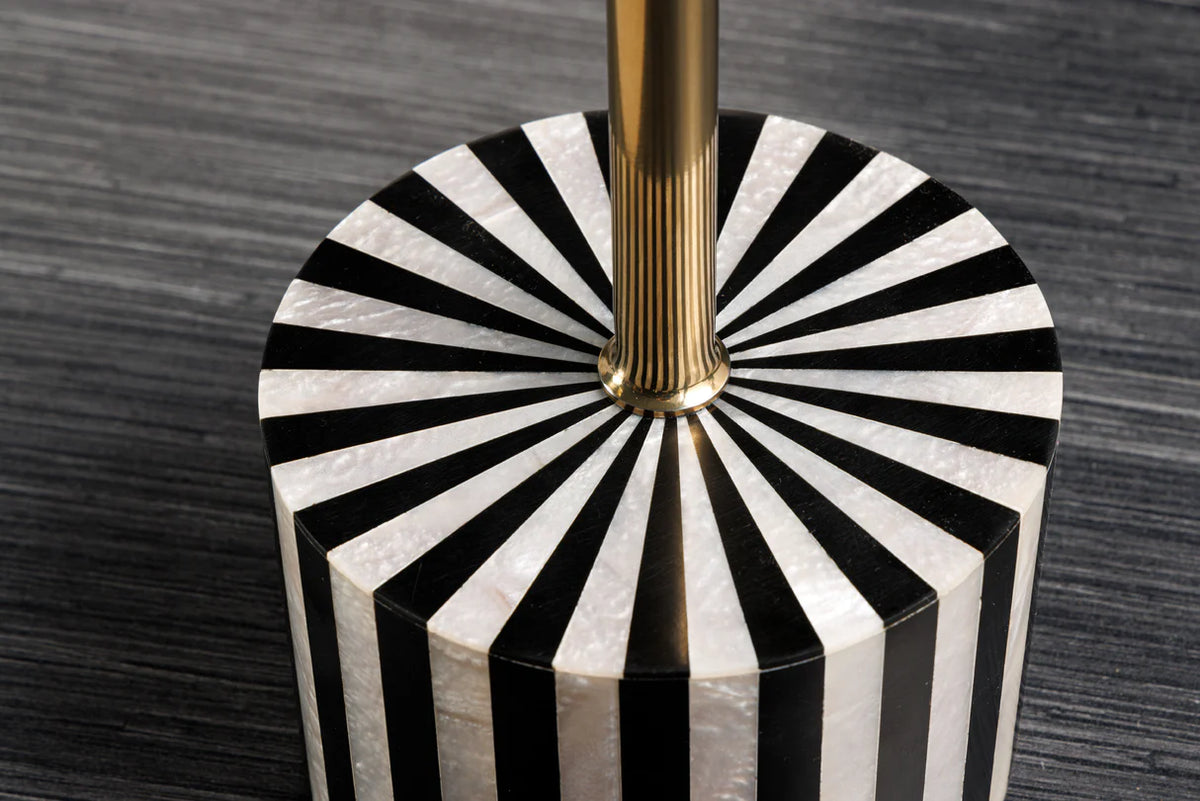 Side Table HARMONY NATURE 55cm bone inlay black white