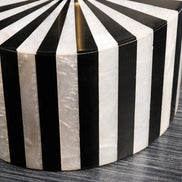 Side Table HARMONY NATURE 55cm bone inlay black white