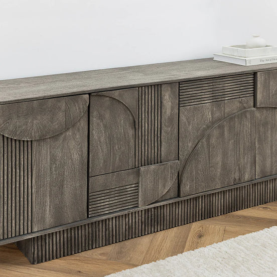 Tálalószekrény ART DECO 170 cm 3D mangófa füstszürke hatású