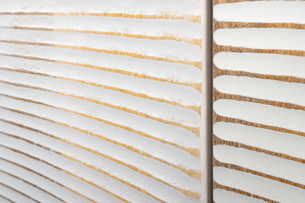 Komód GOLDEN SUNSET 180 cm 3D mangófa fehér kézzel készített
