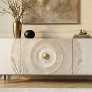 Komód GOLDEN SUNSET 180 cm 3D mangófa fehér kézzel készített