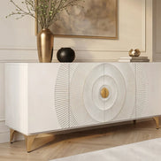 Komód GOLDEN SUNSET 180 cm 3D mangófa fehér kézzel készített