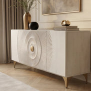 Komód GOLDEN SUNSET 180 cm 3D mangófa fehér kézzel készített