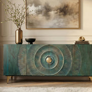 Komód GOLDEN SUNSET 177 cm mangófa türkiz