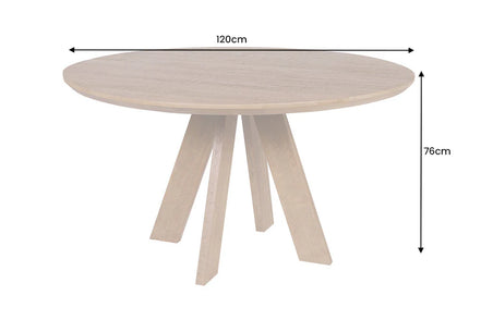 Étkezőasztal ART WOOD O 120 cm kerek mangófa természetes barna