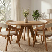 Étkezőasztal ART WOOD O 120 cm kerek mangófa természetes barna