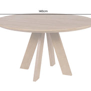 Étkezőasztal ART WOOD O 140 cm kerek mangófa természetes barna