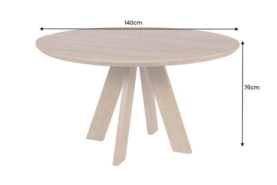 Étkezőasztal ART WOOD O 140 cm kerek mangófa természetes barna