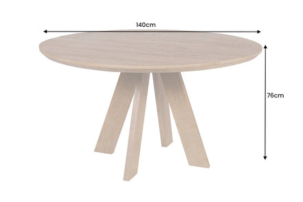 Étkezőasztal ART WOOD O 140 cm kerek mangófa természetes barna