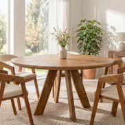 Étkezőasztal ART WOOD O 140 cm kerek mangófa természetes barna