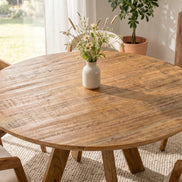 Étkezőasztal ART WOOD O 140 cm kerek mangófa természetes barna