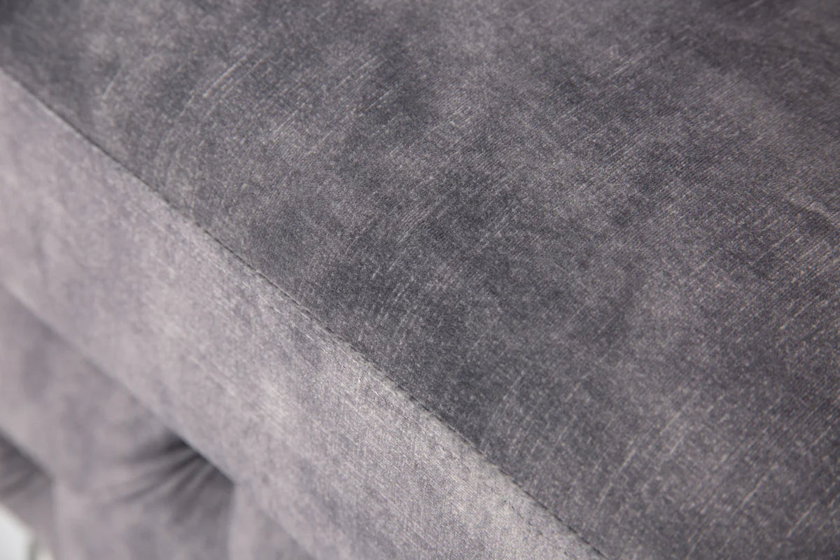 Lábtartó MODERN BAROCK 90 cm bársony sötétszürke chesterfield stílusban