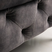Lábtartó MODERN BAROCK 90 cm bársony sötétszürke chesterfield stílusban