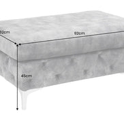 Lábtartó MODERN BAROCK 90 cm bársony sötétszürke chesterfield stílusban
