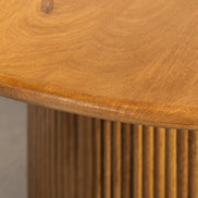 TRES CHIC Dining Table Ø 120 cm round natural mango wood with storage
