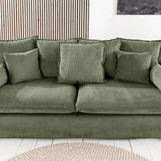 HEAVEN sofa 200 cm 3-seater spring core removable cover corduroy green
