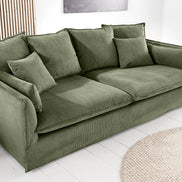 HEAVEN sofa 200 cm 3-seater spring core removable cover corduroy green