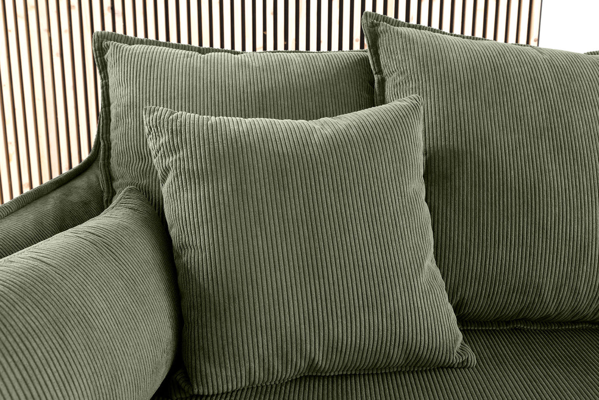 HEAVEN sofa 200 cm 3-seater spring core removable cover corduroy green
