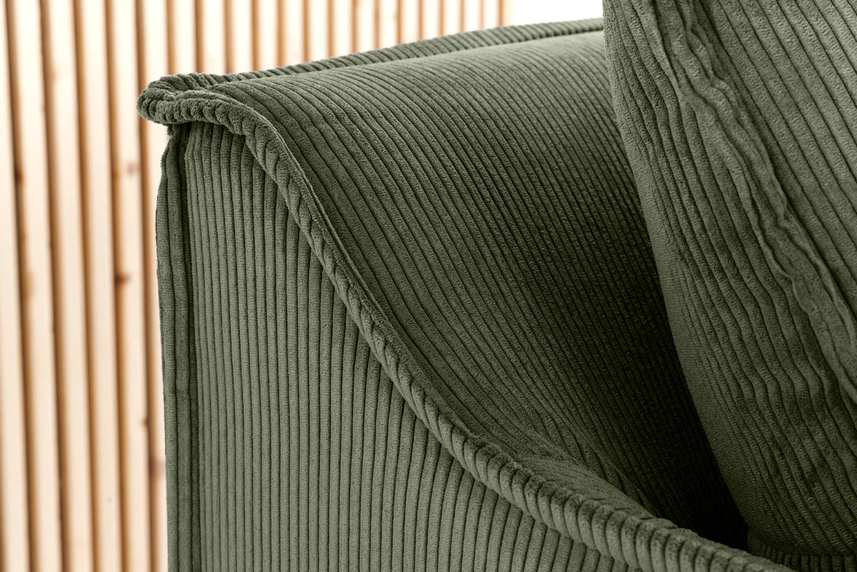 HEAVEN sofa 200 cm 3-seater spring core removable cover corduroy green