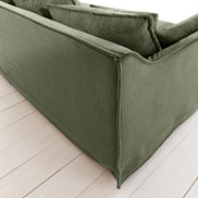 HEAVEN sofa 200 cm 3-seater spring core removable cover corduroy green