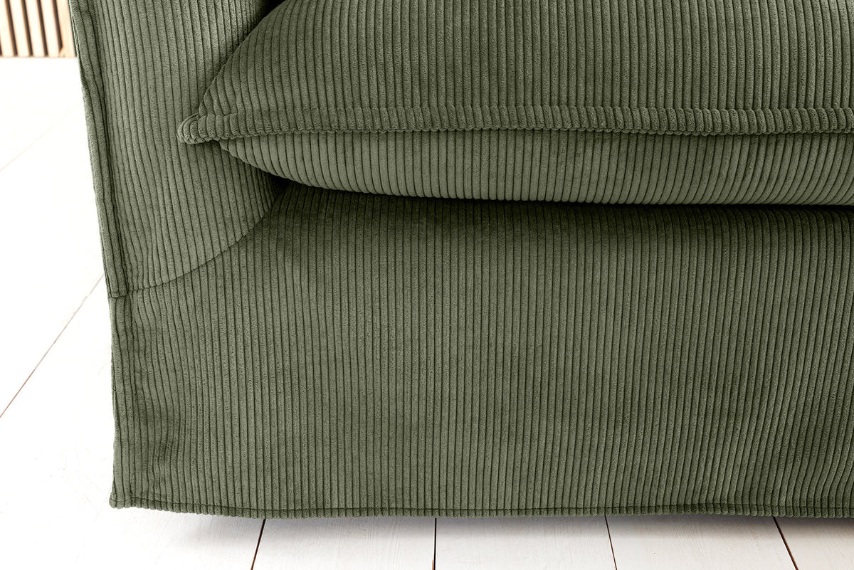 HEAVEN sofa 200 cm 3-seater spring core removable cover corduroy green
