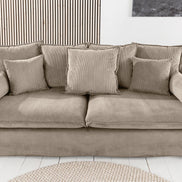 HEAVEN sofa 200 cm 3-seater spring core removable cover corduroy greyish-beige