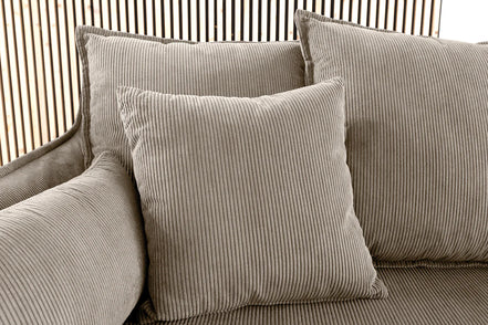HEAVEN sofa 200 cm 3-seater spring core removable cover corduroy greyish-beige