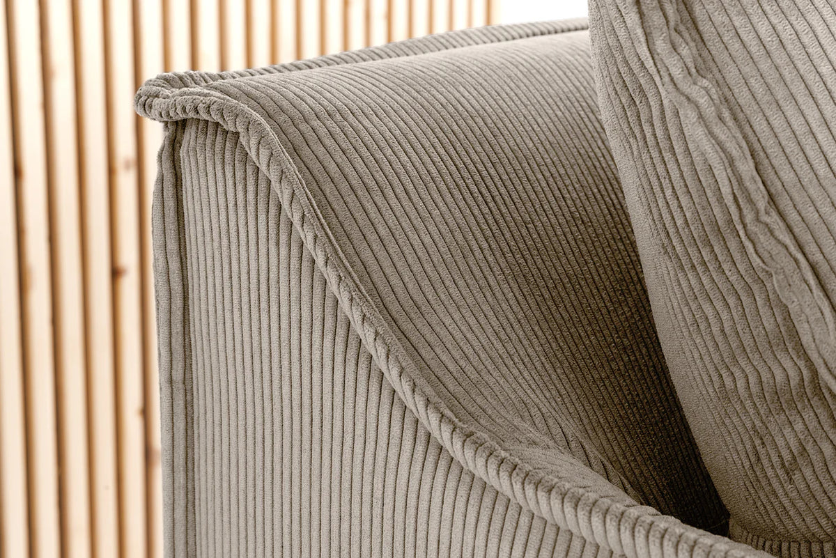 HEAVEN sofa 200 cm 3-seater spring core removable cover corduroy greyish-beige